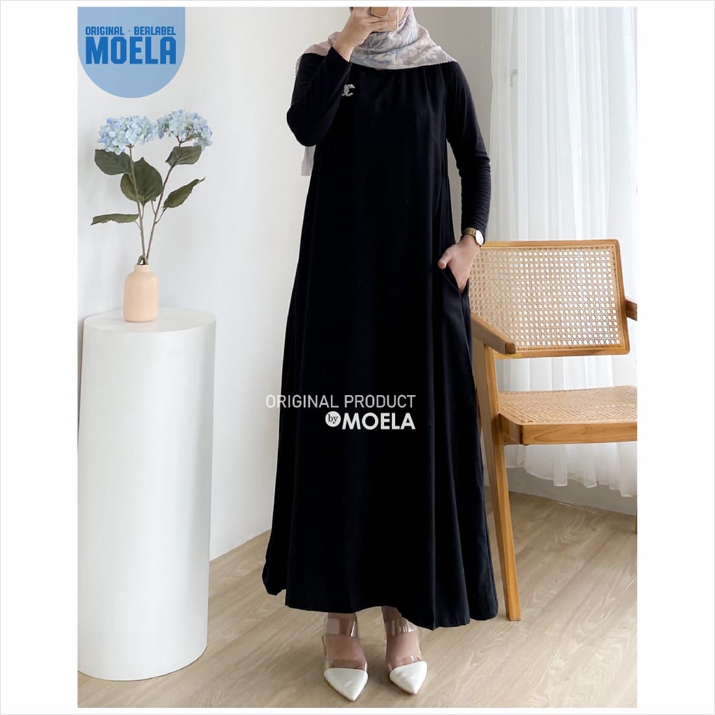 Inner dress rayon twill polos motif polkadot tartan LD110 MOELA -  Inner Midi Inner Dress MOELA