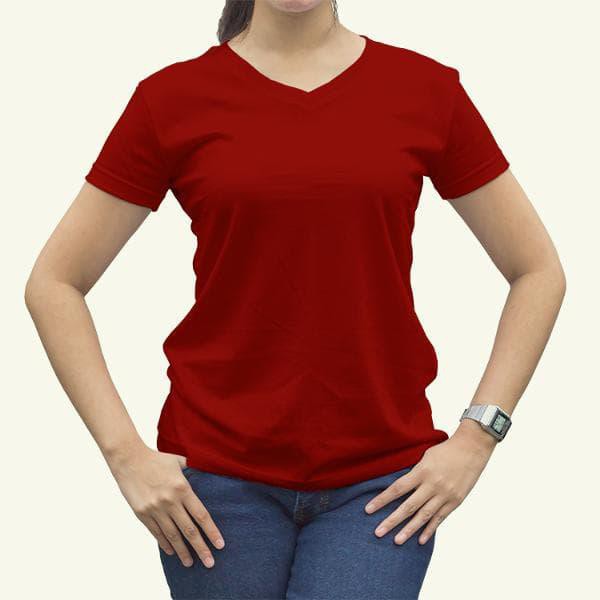Xl-Xxl Tshirt Kaos Polos Vneck Wanita Cewek Combed