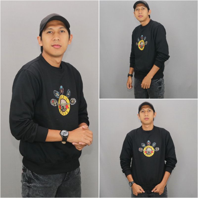 Sweater Crewneck Pria -crewneck music band GNR