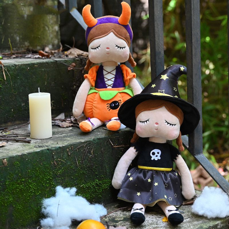 Halloween Decoration Witch Pumpkin Doll Plush Toys Cute Girl Stuffed Toys