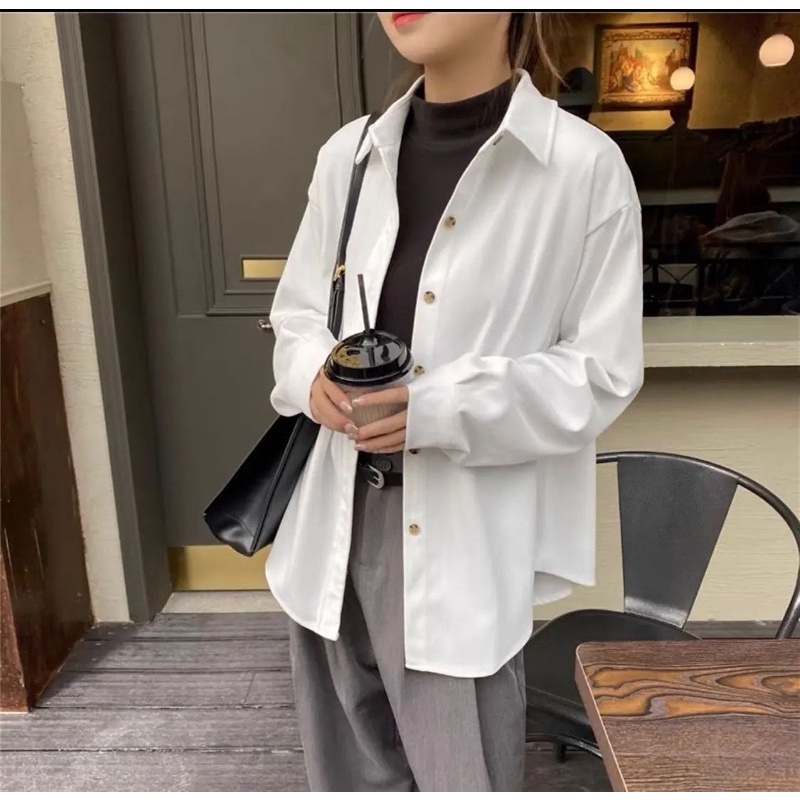 ORIGINAL KEMEJA WANITA IMPORT / BAJU KEMEJA PUTIH / KEMEJA POLOS IMPORT / FPFC KEMEJA RELKA