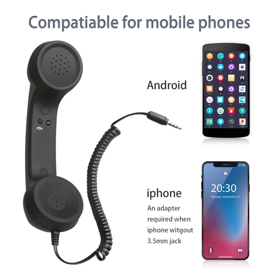 Cocophone Phone Handset Headset Gagang Telepon 3.5mm Audio Jack