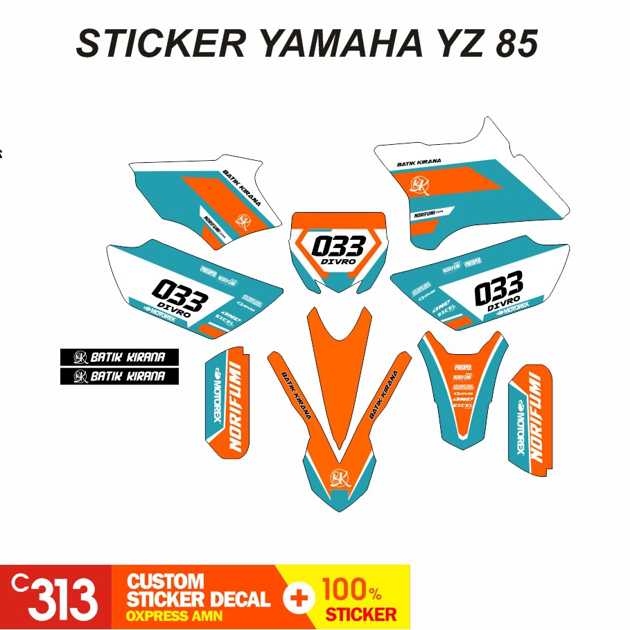 Stiker Decal YAMAHA YZ 85 YZ New YZ Modif Bebek Custom Sticker (20)