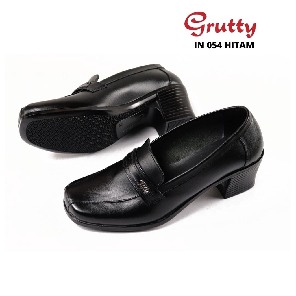 Sepatu Wanita Kerja Pantofel Kantor Pantopel Formal Wanita Grutty IN054 Hitam Hak Tahu 5cm