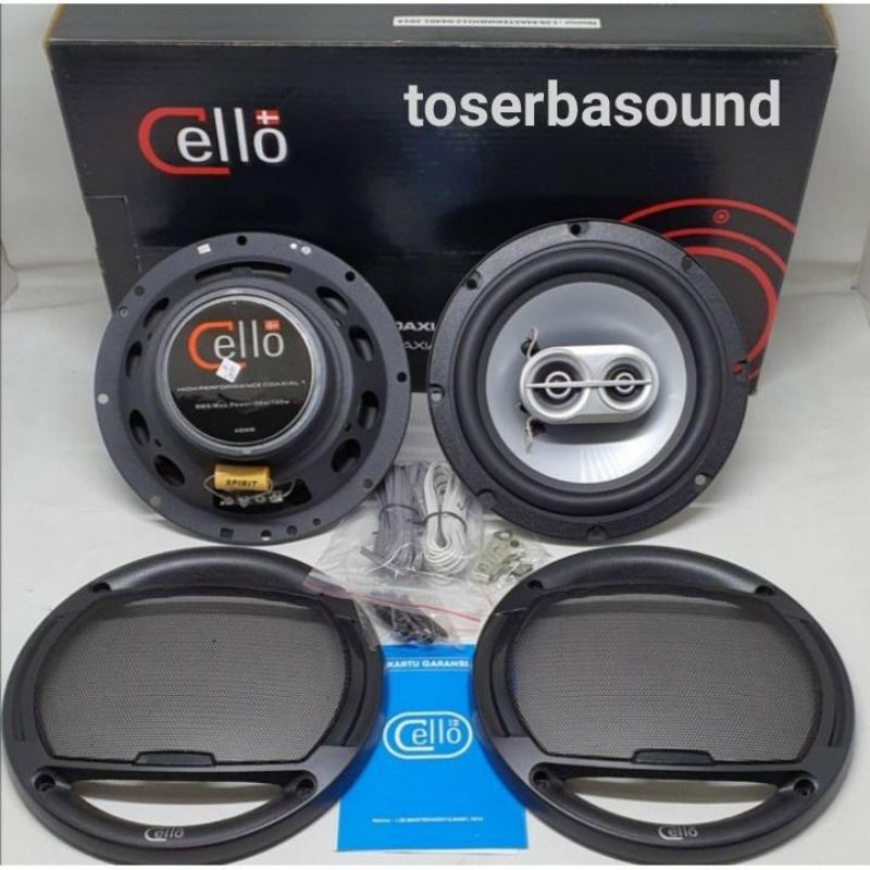 Speaker Coaxial 3way Cello 6,5 inch audio mobil