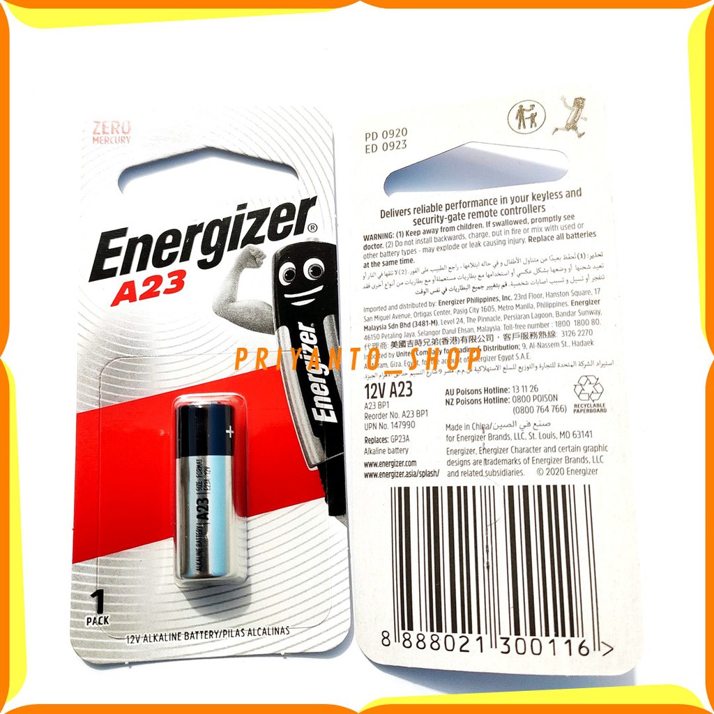 Asli Battery Batrei Baterai Energizer A23 A 23 12V Original 1PCS