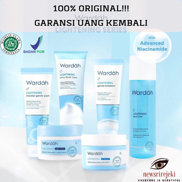 Jual Wardah LIGHTENING SERIES Day Gel Night Cream Face Gentle Wash Blue