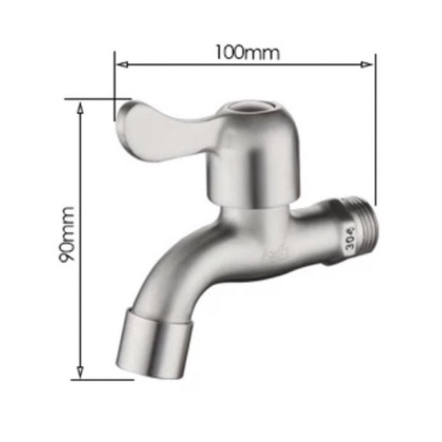 18B Kran Air Tembok Dinding Stainless 304 - Keran Air Bak Mandi 1/2&quot; 1/2 Inch