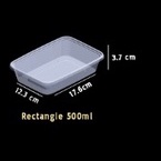 Kotak makan plastik/ Ractangle 500ml v, isi 25pcs