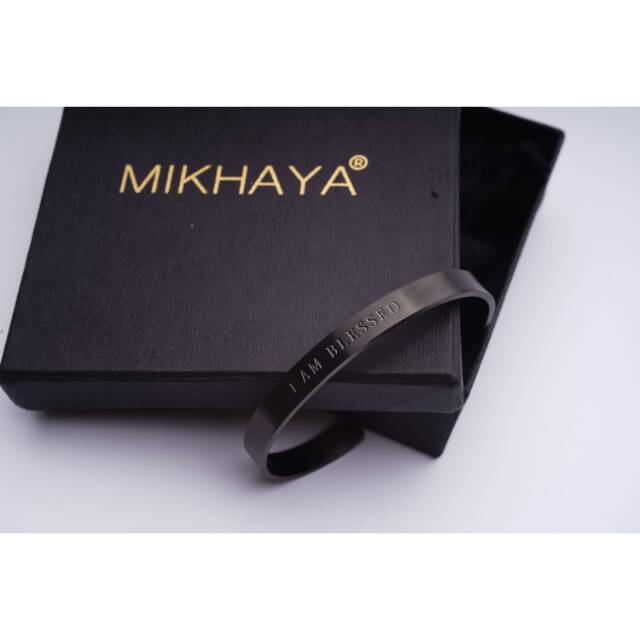 GELANG ROHANI AKSESORIS KRISTEN I AM BLESSED HITAM