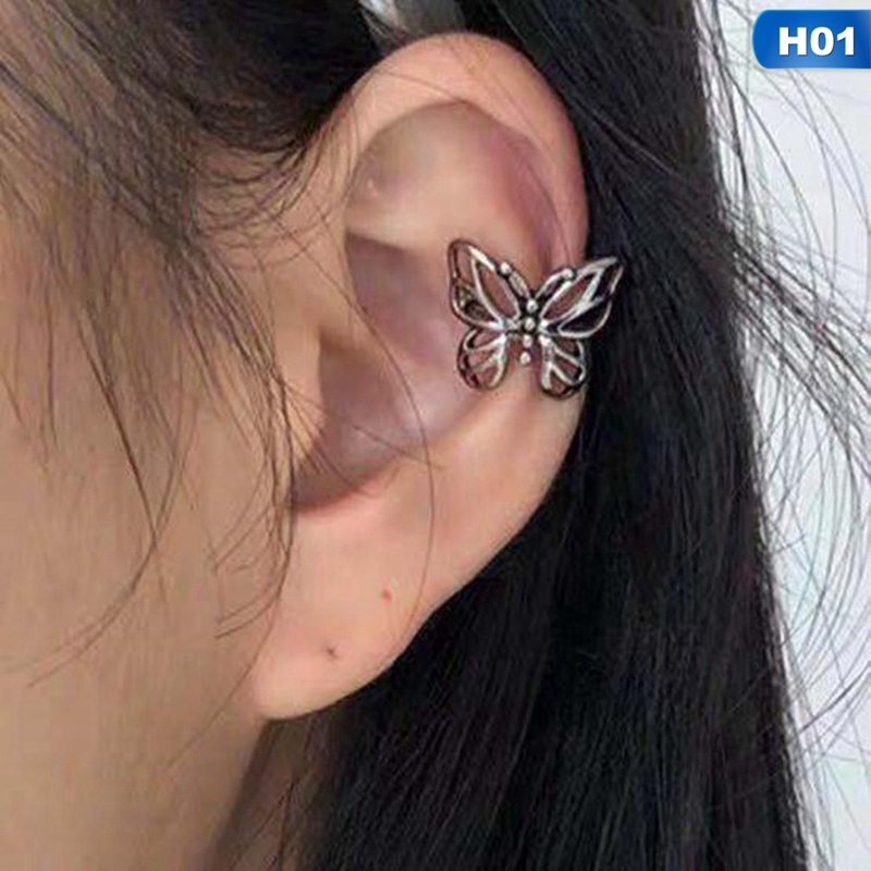 Kpop Mini Minimalist Butterfly Fairy Shiny Exquisite Aesthetic Ear Bone Clip No Piercings Earrings