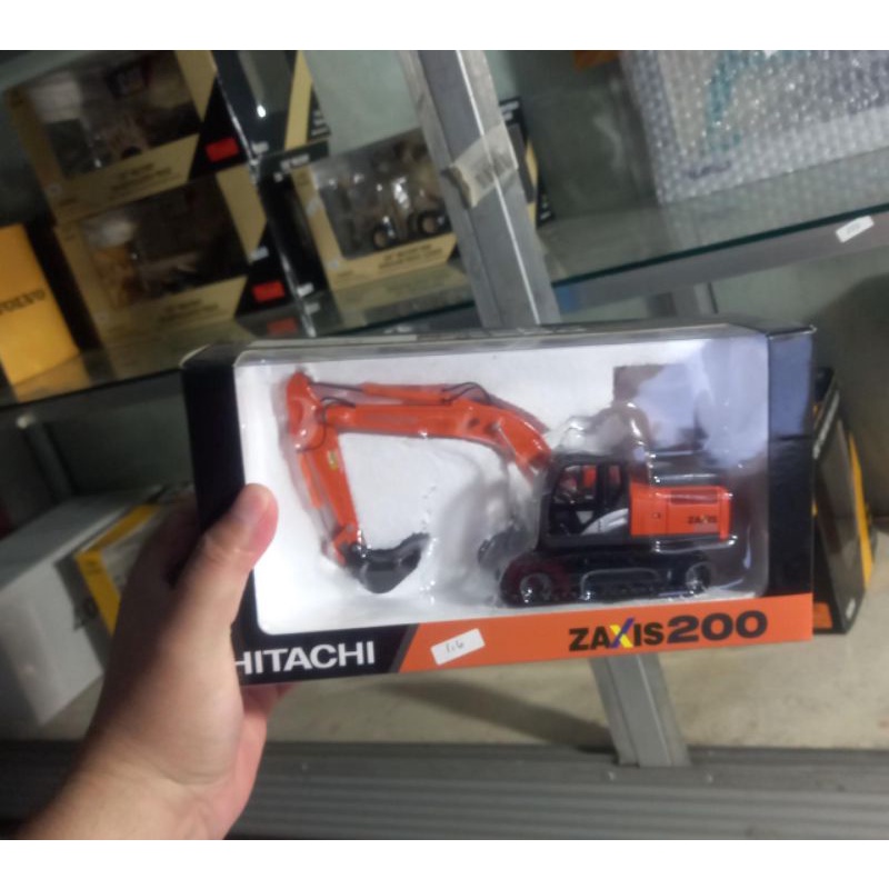 diecast miniatur alat berat hitachi zx200 excavator 1:50
