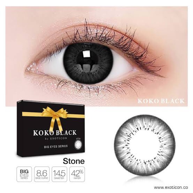 SOFTLENS KOKO BLACK BIG EYES BY EXOTICON Minus dan Normal