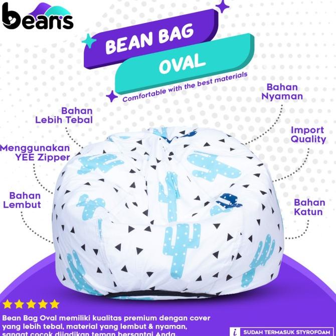 Bean Bag Oval Motif - Termasuk Isi - Bean Bag Motif - Beanbag - 14