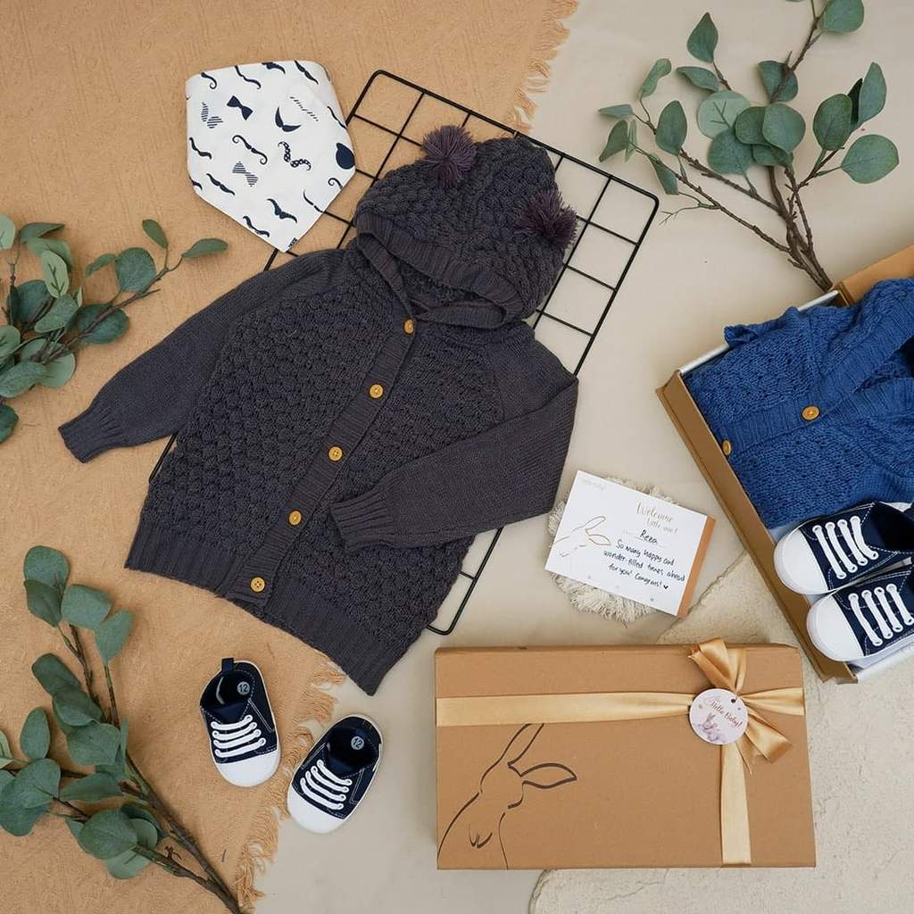 LIO036 Boys Baby Hampers 0-12 months/ Hampers bayi newborn/ Kado bayi/ baby boys gift set-Seifer Grey
