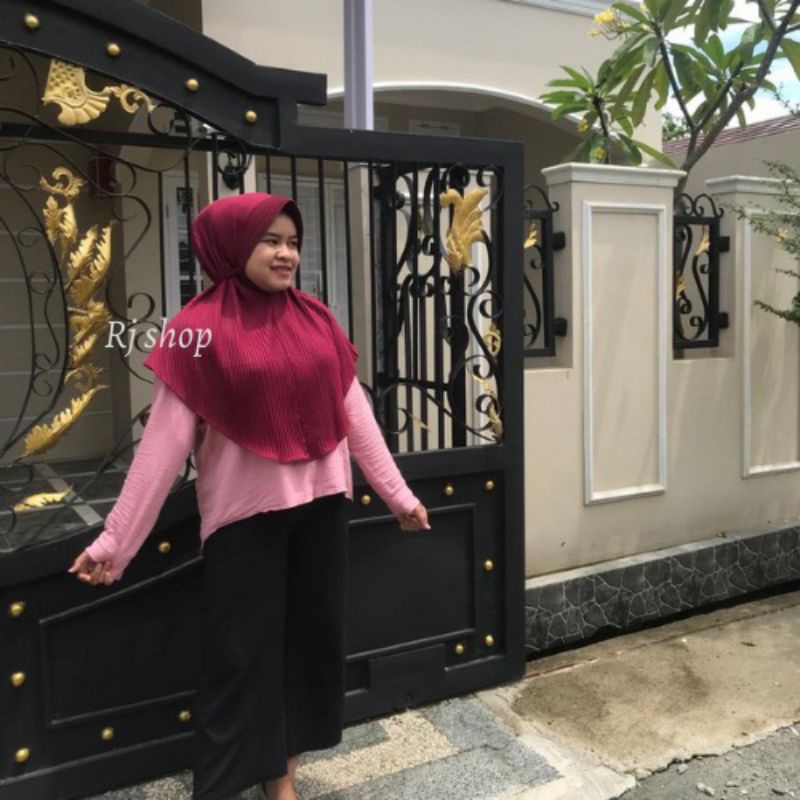 Hijab Bergo Maryam Pet Plisket Shawl Lidi Hyget Jumbo, Hijab Istan, Hijab Syar'i