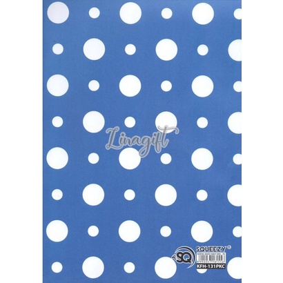 ( 5 Lembar ) KERTAS KADO SQ DOFF - GIFT WRAPPING PAPER POLKADOT COLOUR DOT PINK BLUE PURPLE ONDE POLKA