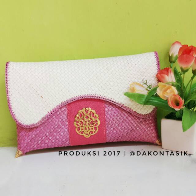 DT-1774 DOMPET PESTA BUTTERFLY SEKAT ANYAMAN PANDAN