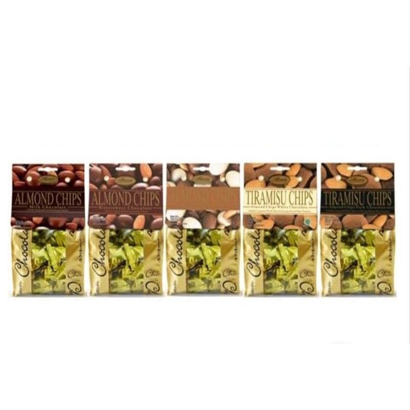 

Coklat Alessio Chips Campuran Almond tidak ada almond utuh Isi 150g