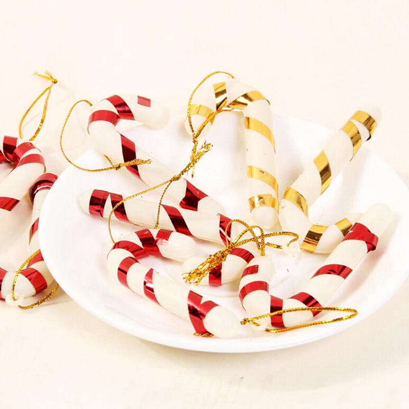 12Pcs For New Year Party Kids Gift XMAS Hanging Candy Cane Christmas Tree Ornaments Crutch Xmas Decor