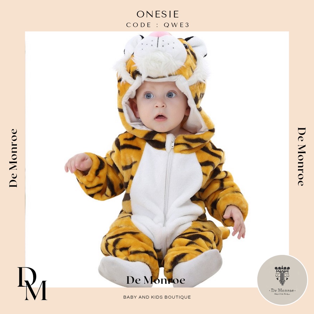 Size 120 ( 30-36 Bulan ) GROSIR MURAH De Monroe Baju Bayi dan Anak Baju Tidur Kostum Bayi Binatang Jumper Animal Romper Onesie Cewek Cowok Macan tutul dll