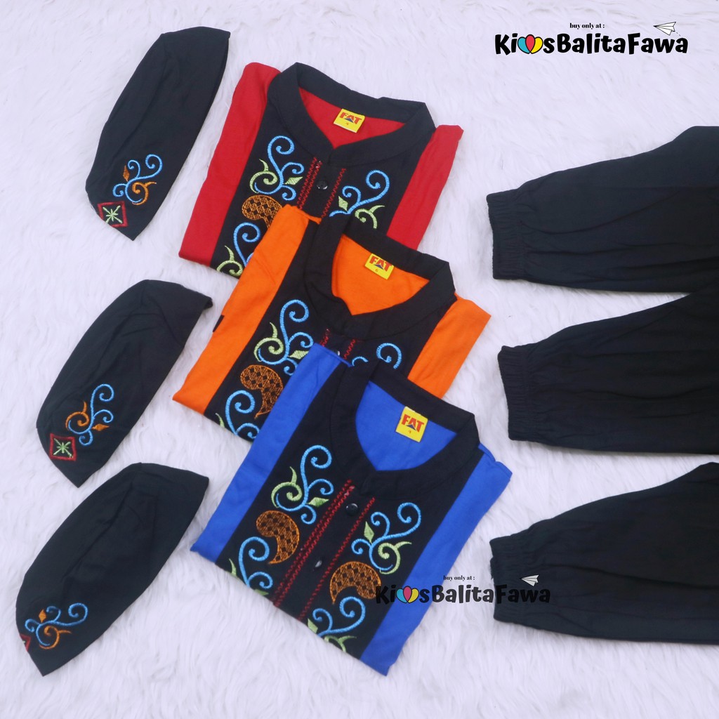 Baju Koko Kurta uk 5-6 Tahun / Setelan PREMIUM BORDIR Muslim Anak Laki Laki Polos Turki Bayi Balita