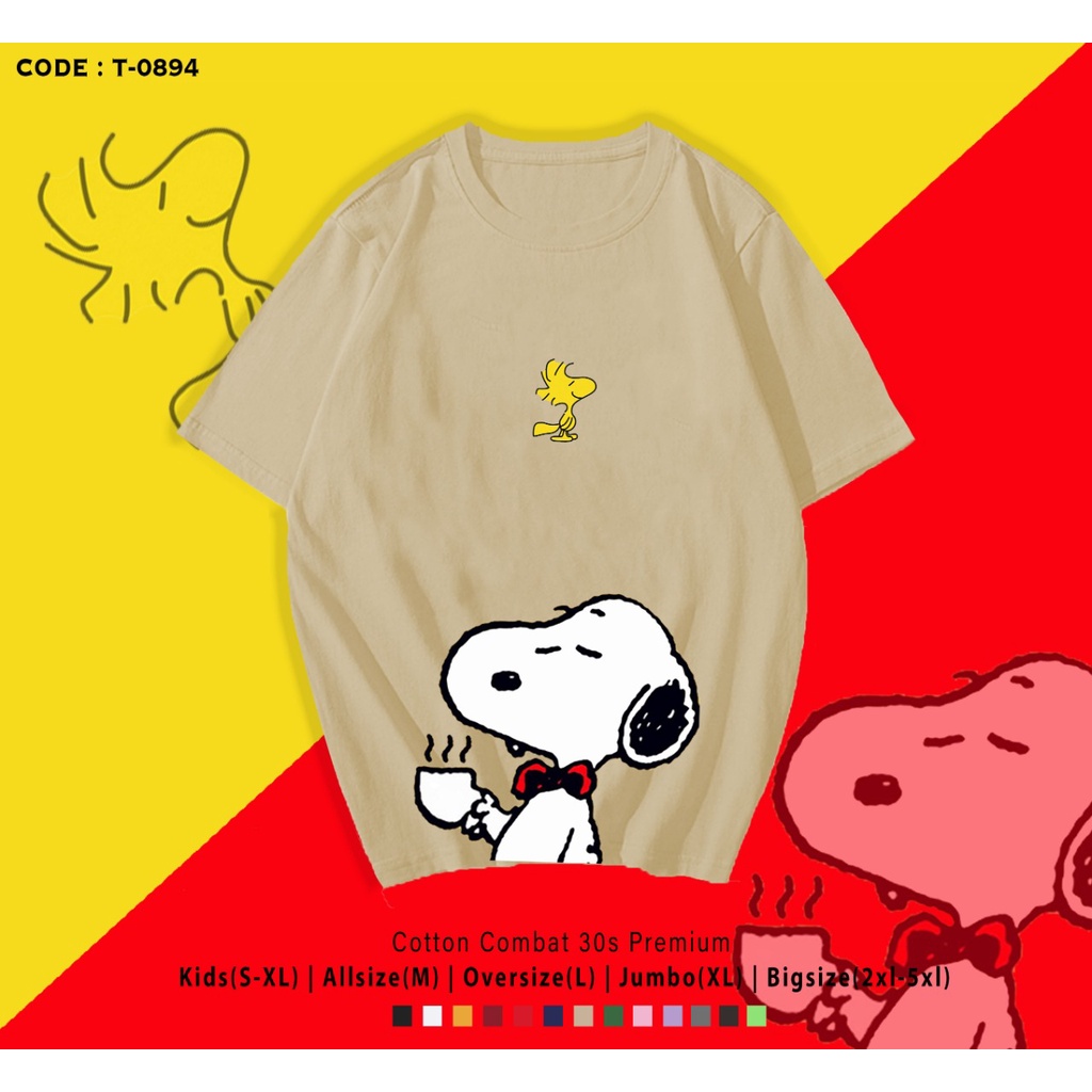 T-SHIRT / KAOS GAMBAR SNOOPY / REAL PICTURE / TERIMA CUSTOM KAOS MURAH / BAHAN COMBED 30S / RESELLER