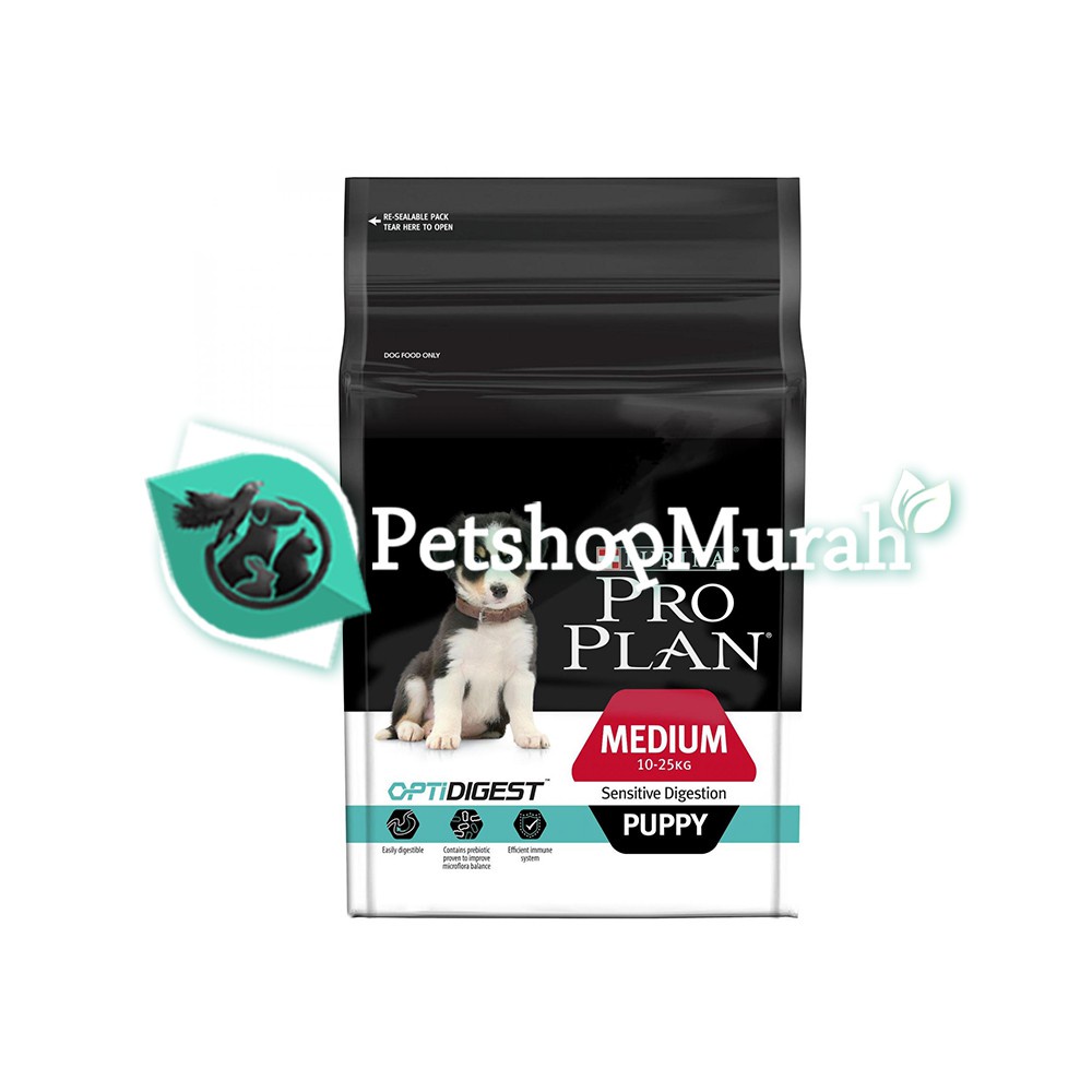 Pro Plan Medium Puppy Sensitive Digestion OptiDigest 2,5 Kg / Makanan Anjing