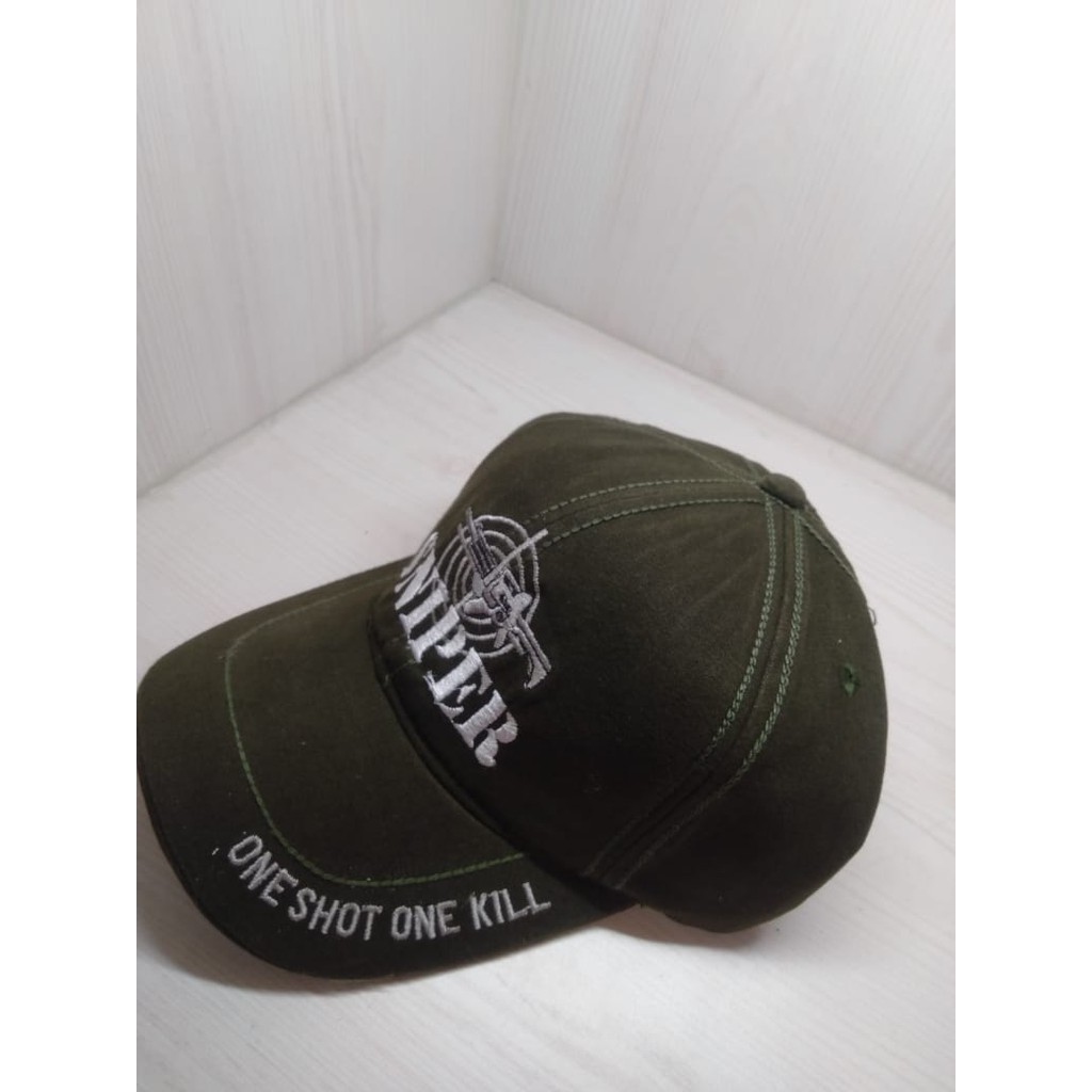 Topi Lapangan Sniper Hitam,Krem,Hijau Kanvas