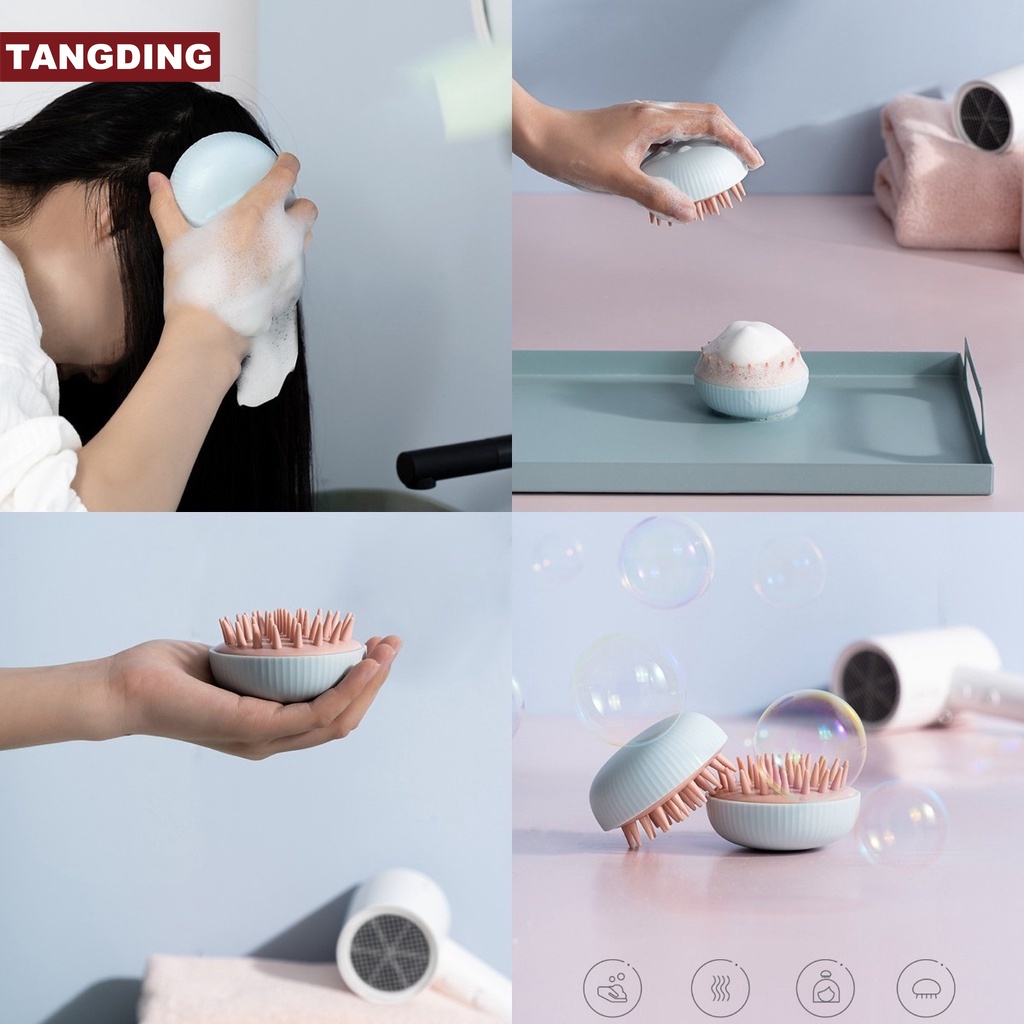 Soft Silicone Shampoo Brush Head Shampoo Scratching Head Massager Household Cleaning Scalp