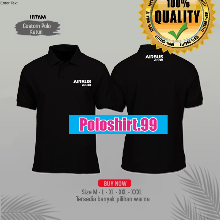 Poloshirt Polo Kaos Baju Kerah AIRBUS A330 BOEING