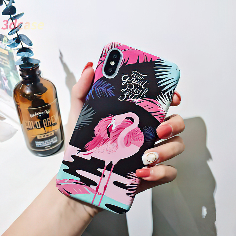 Compatible For iPhone 7 6 6S 8 Plus X 11 XS 6Plus 6SPlus 7Plus 8Plus SE 2020 Fashion Flamingo Hard Case Cover