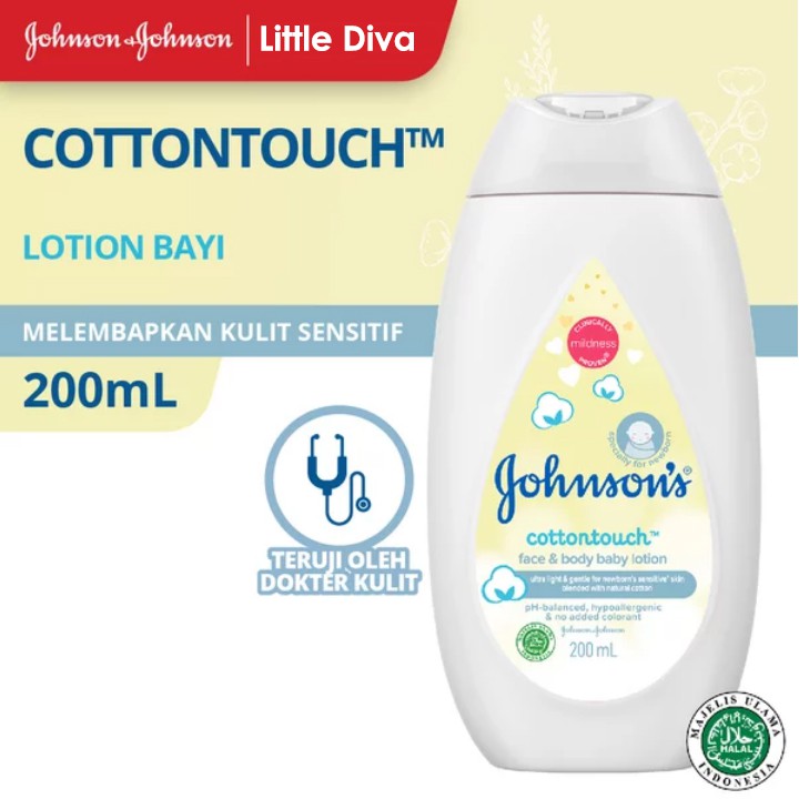 200ml  JOHNSON'S COTTON TOUCH FACE &amp; BODY BABY LOTION Johnson Johnsons Wajah &amp; Kulit Sensitif Bayi 200 ml