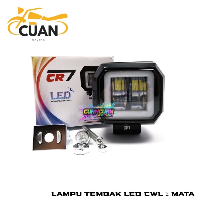 Lampu Tembak Sorot LED MT Star  CWL 2 Mata Lensa 4D CREE Angel Eye Kotak Square