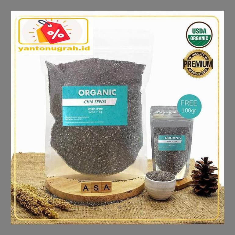 

S50Mkkar Organic Chia Seed Peru 1Kg Free 100Gram Dr05Ytd