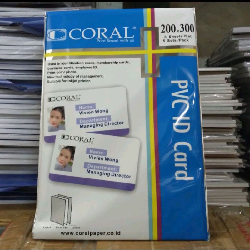 

PVC ID CARD A4 MERK CORAL