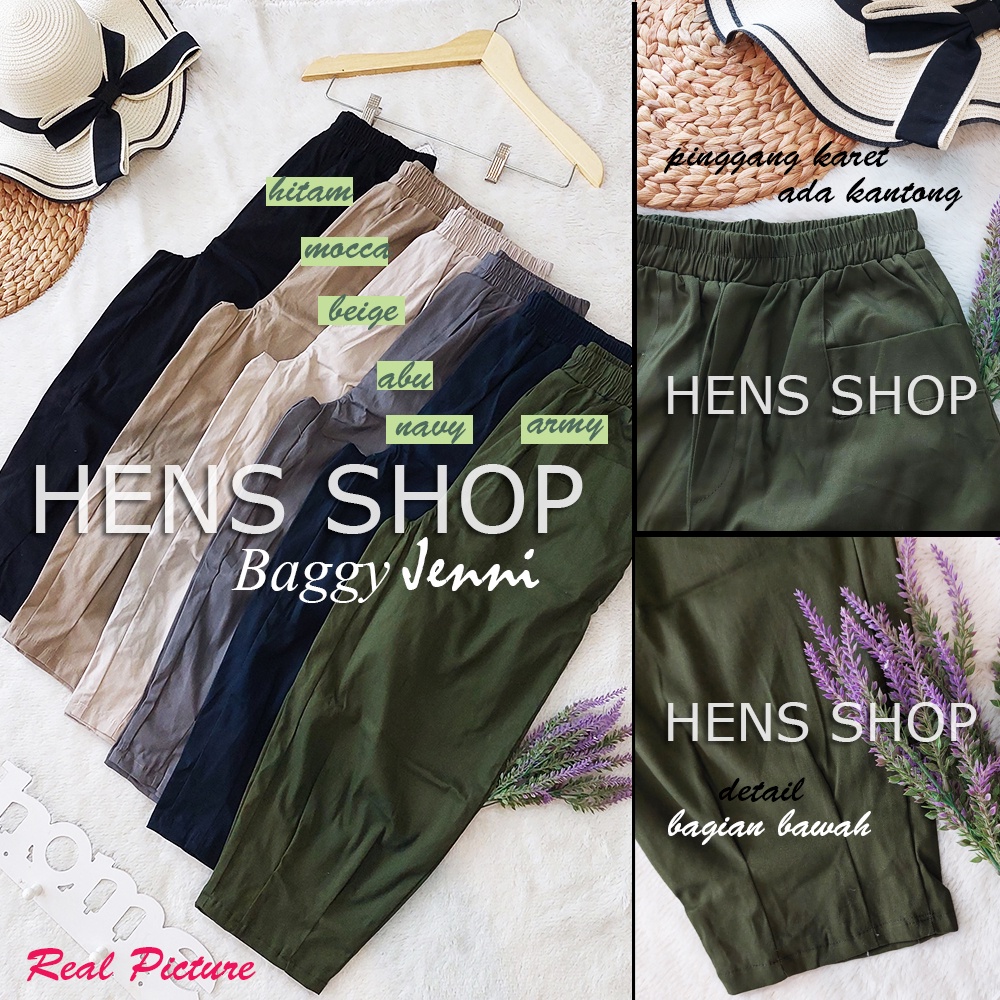 CELANA WANITA BAGGY JENNI KOREA BAHAN TWILL PREMIUM TEBAL MELAR SEDIA SIZE XL - XXXL (100KG)