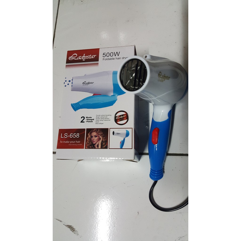 Hairdryer Ladystar Ls 658 pengering rambut profesional Murah  bisa lipat 02-009-ls