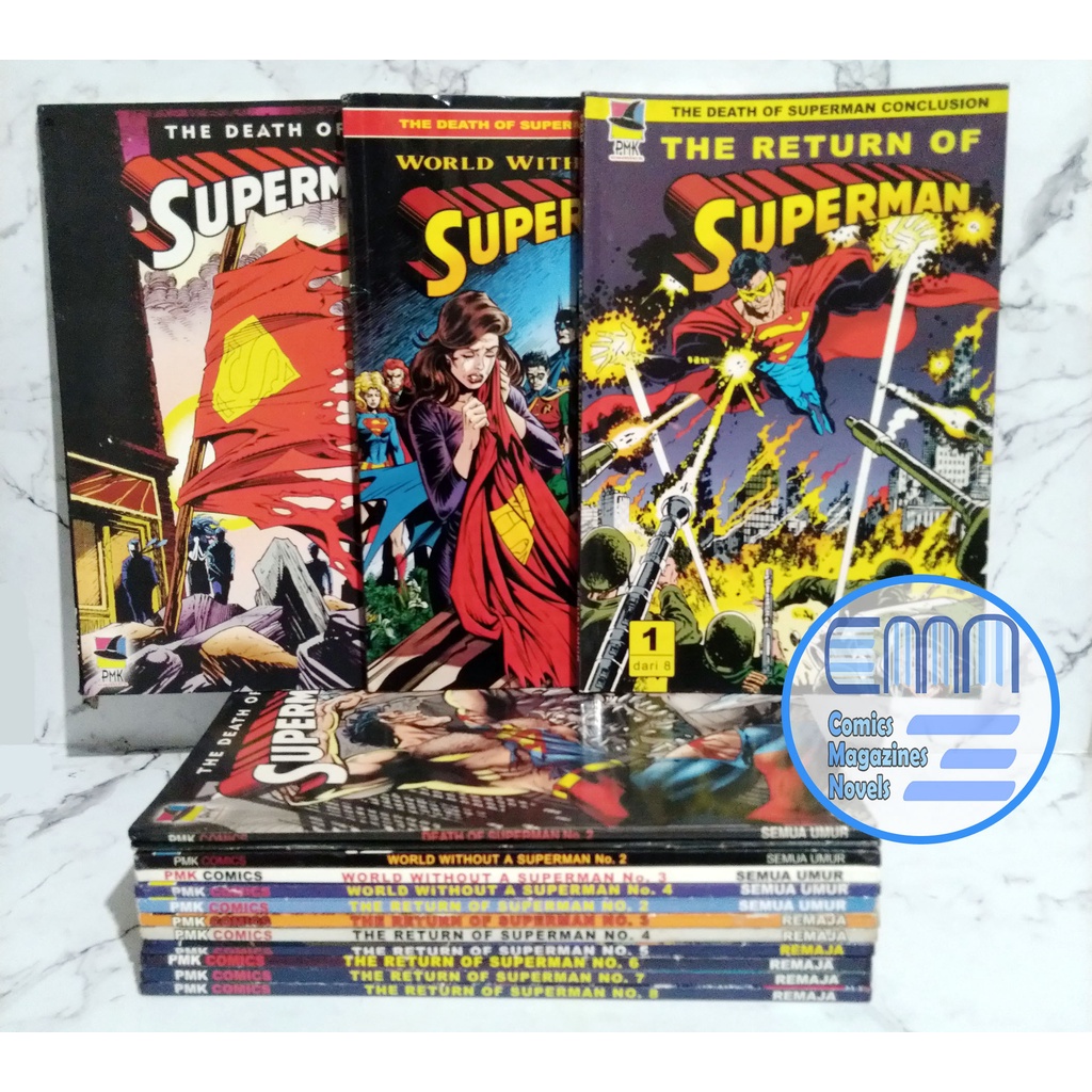 Paket 15 Komik The Death of Superman Bahasa Indonesia PMK Comics