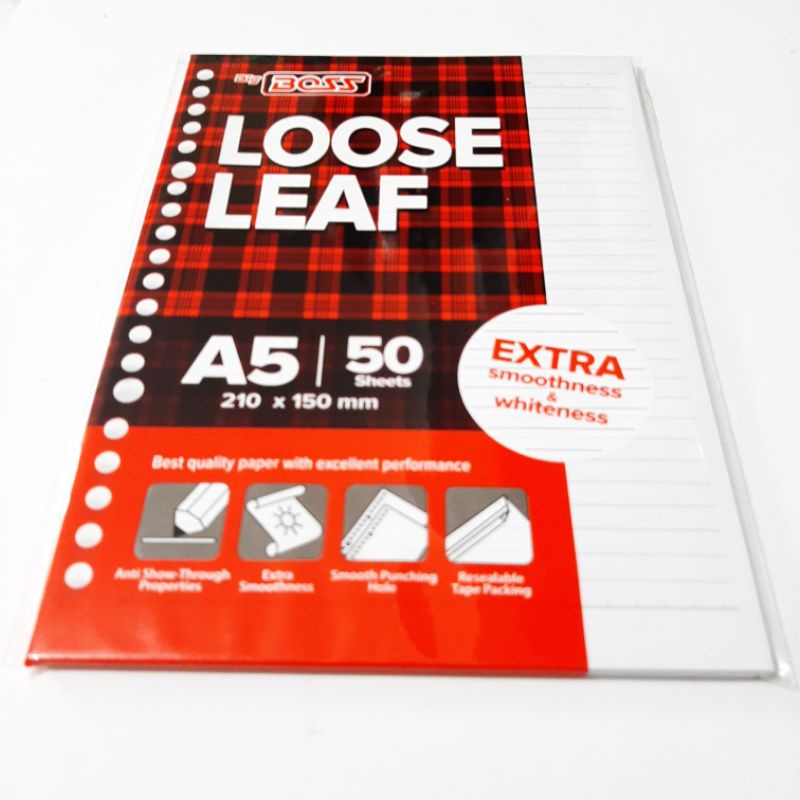 Jual LOOSE LEAF LOSE / KERTAS ISI BINDER PUTIH UKURAN A5 / B5 ISI 50 /