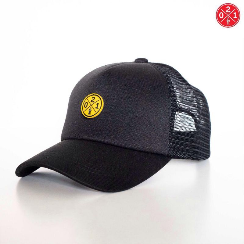 021.jkrtns Topi Trucker 021 Rubber Hitam