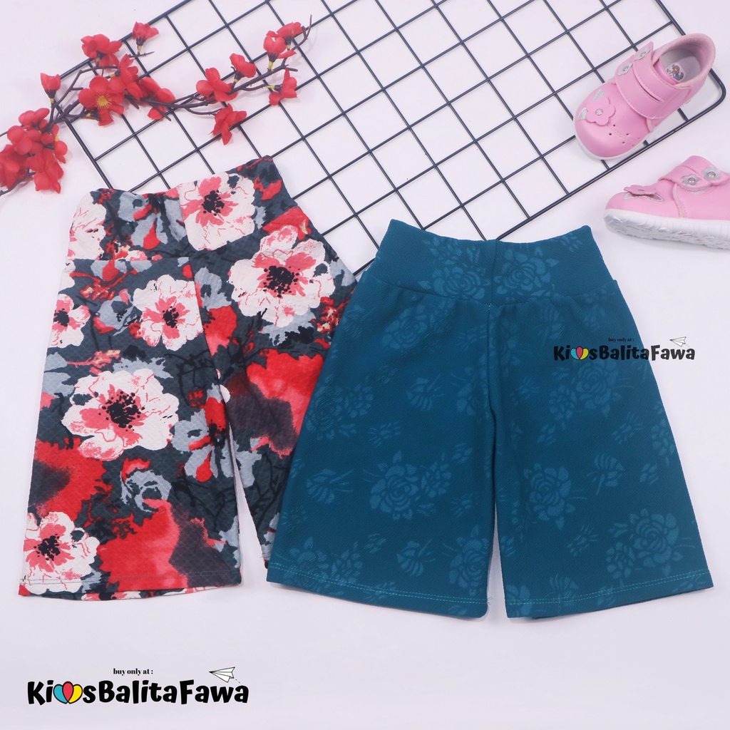 Kulot Motif uk 1-2 Tahun / Celana 3per4 Anak Perempuan Murah Celana Pendek Skirt Pants Adem Kulot