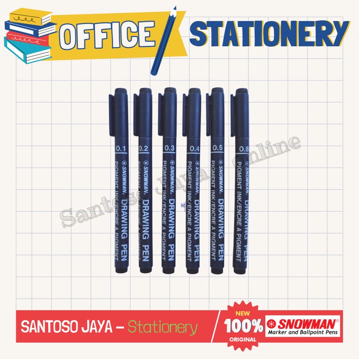 

Drawing Pen SNOWMAN Black - Pena Gambar SNOWMAN Hitam