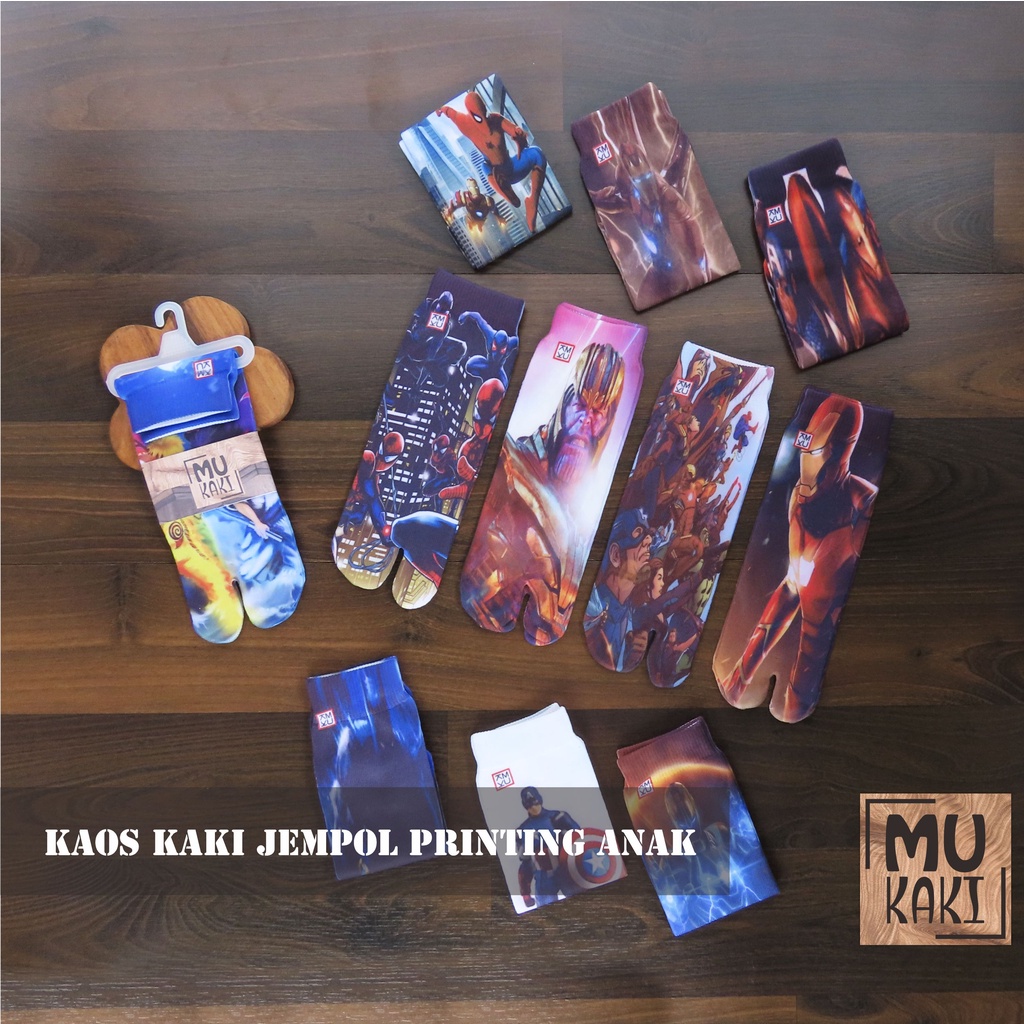 Kaos Kaki Jempol Anak Printing Karakter Murah Mukaki L