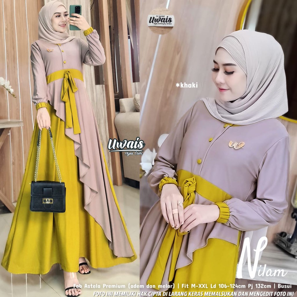 [COD] Hashiva Gamis Dewasa Busui Nilam Dress Maxy Gamis Jumbo Dress Terbaru