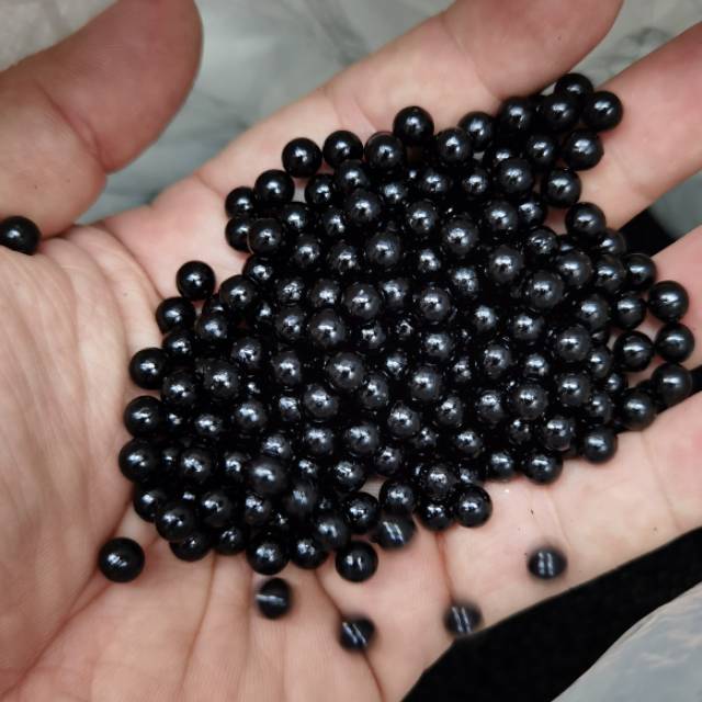 MUTIARA TINDIK WARNA HITAM LEGAM UKURAN 6MM DAN 8MM PER BUNGKUS BESAR ISI 400 AN GRAM