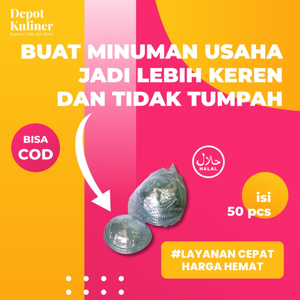 Tutup Oz Cembung polos/ cup 12-14-16-18-22 oz (ISI 50)