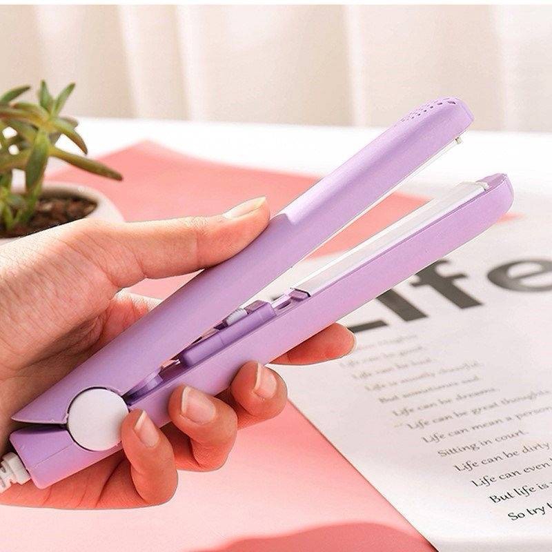 Catokan Pengeriting Rambut Mini Berbulu Poni Pengeriting Gaya Korea Rambut Hair Styling Alat Portable Elektrik Keramik Perempuan Flat Iron Perm Splint Curling