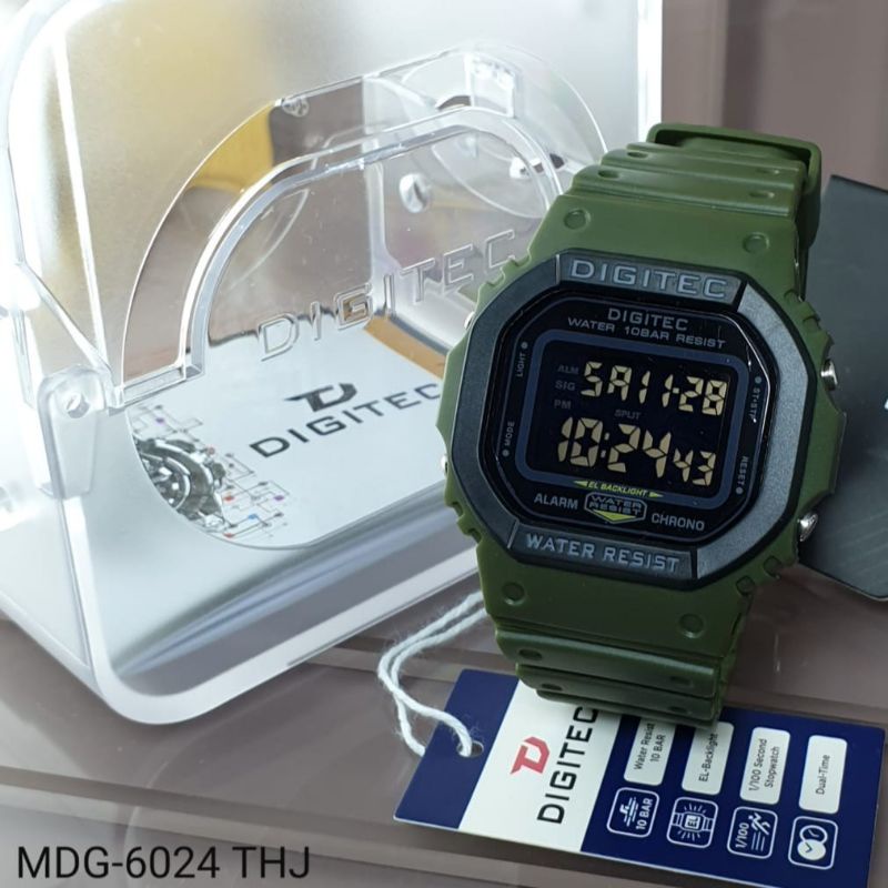 DIGITEC 6024 /DG 6024 HIJAU ARMY ORIGINAL - JAM TANGAN  DIGITAL ORIGINAL