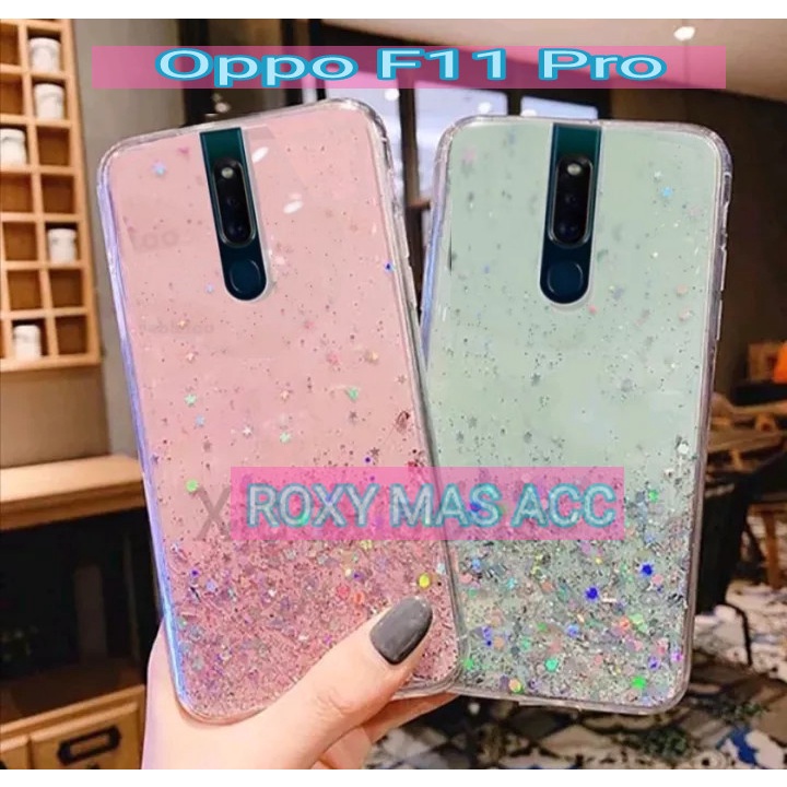 SOFTCASE GLITER ( OPPO F11 PRO ) TERBARU CASE DOVE GLITER FUZE TRANSPARAN DENGAN PROTEKSI KAMERA, SO